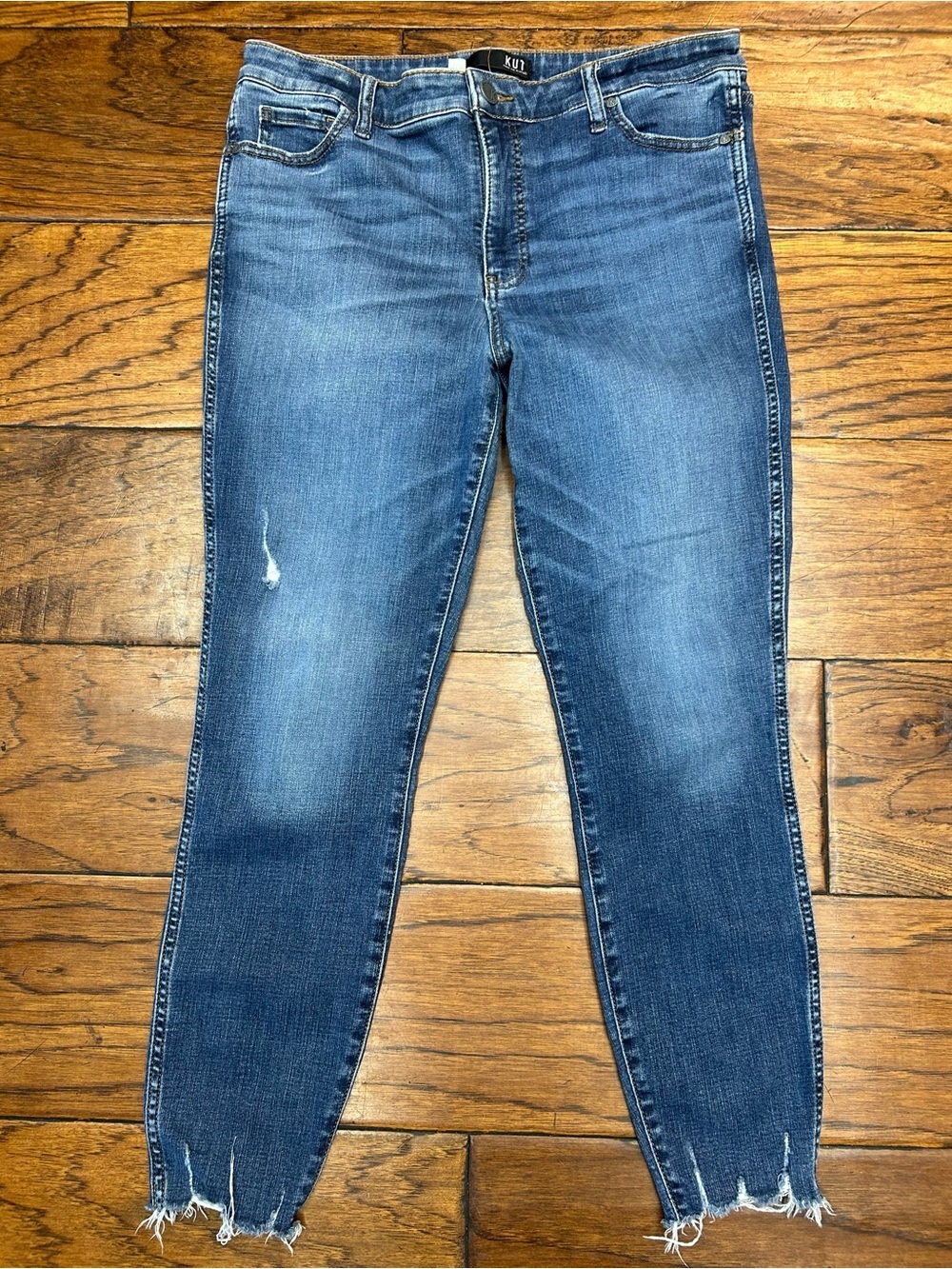 Kut from the Kloth Connie Fab Ab Ankle Skinny High Rise Frayed Hem Women's Jeans